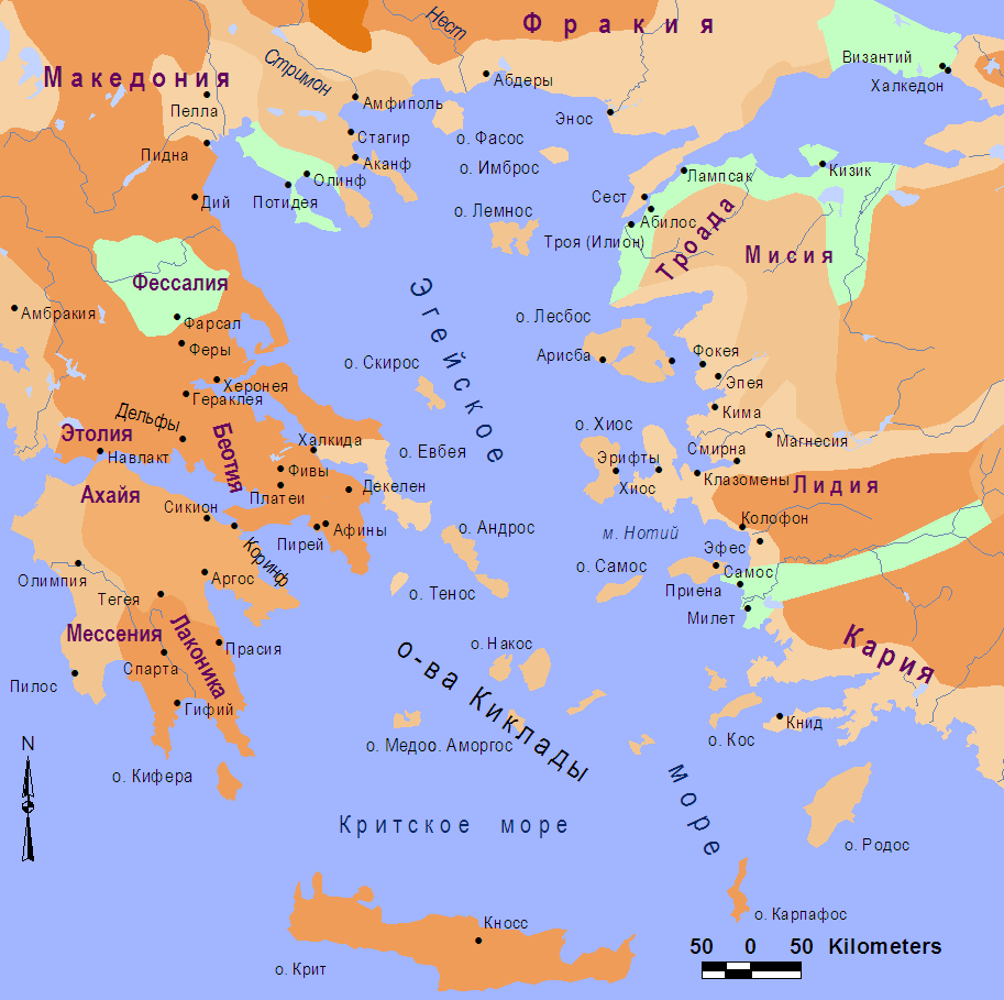 Рисунок 9. Карта Греческого архипелага
